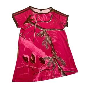 REAL TREE HOT PINK CAMOUFLAGE SHIRT SZ S CAMO HUNTING ATHLETIC PERFORMANCE